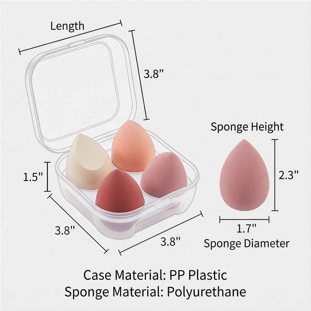 Makeup Sponge Set with Storage Case