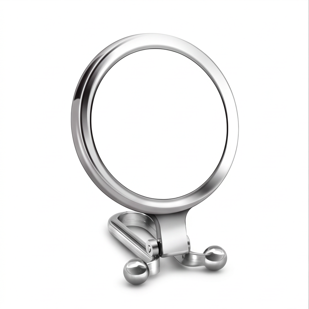Portable Round Makeup Mirror with Dual-Sided Magnification and Adjustable Stand