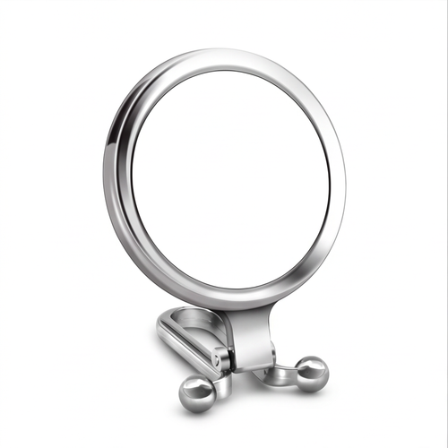 Portable Round Makeup Mirror with Dual-Sided Magnification and Adjustable Stand
