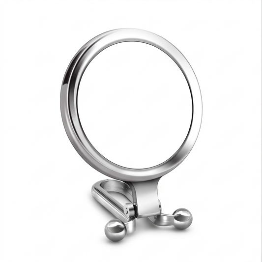 Portable Round Makeup Mirror with Dual-Sided Magnification and Adjustable Stand