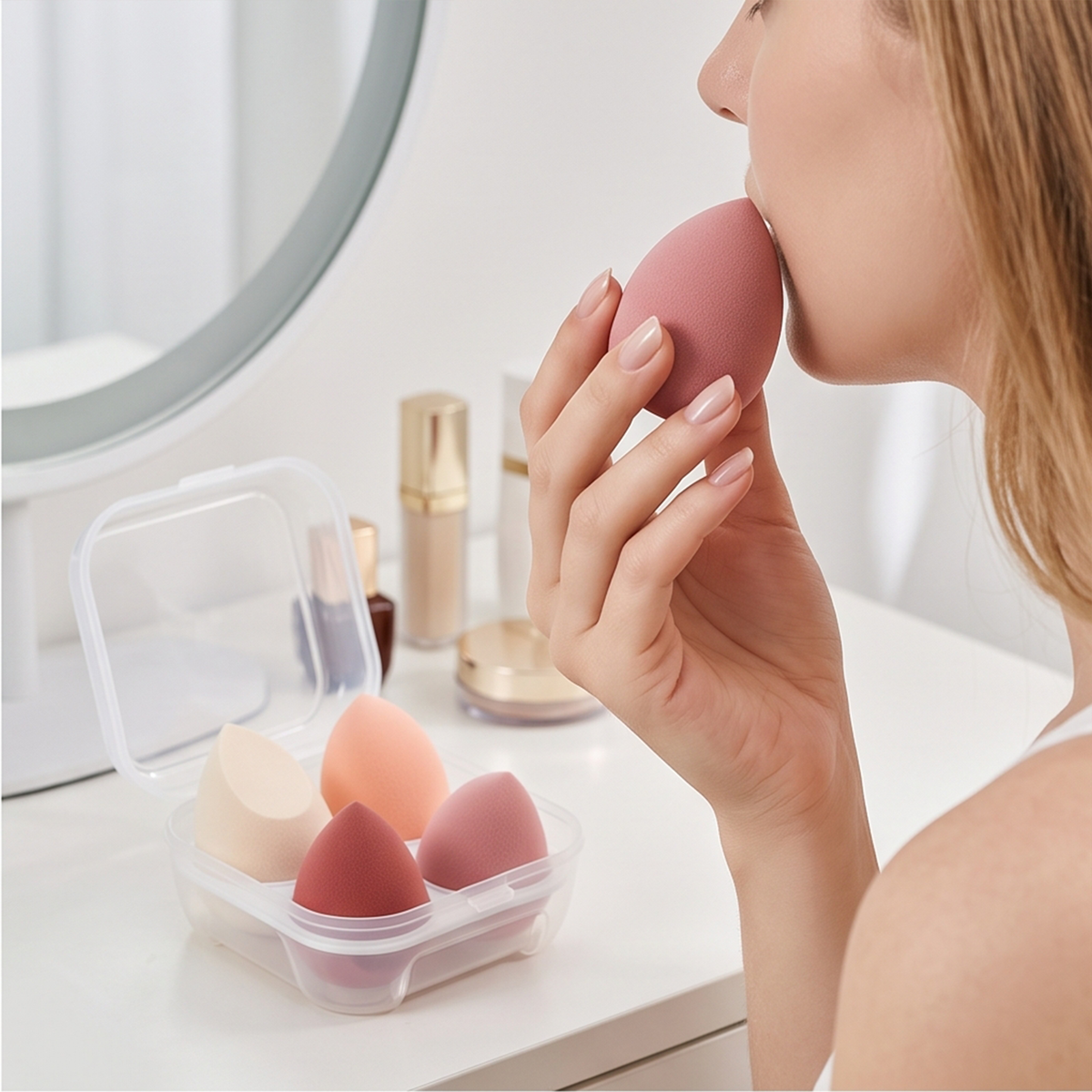 Makeup Sponge Set with Storage Case