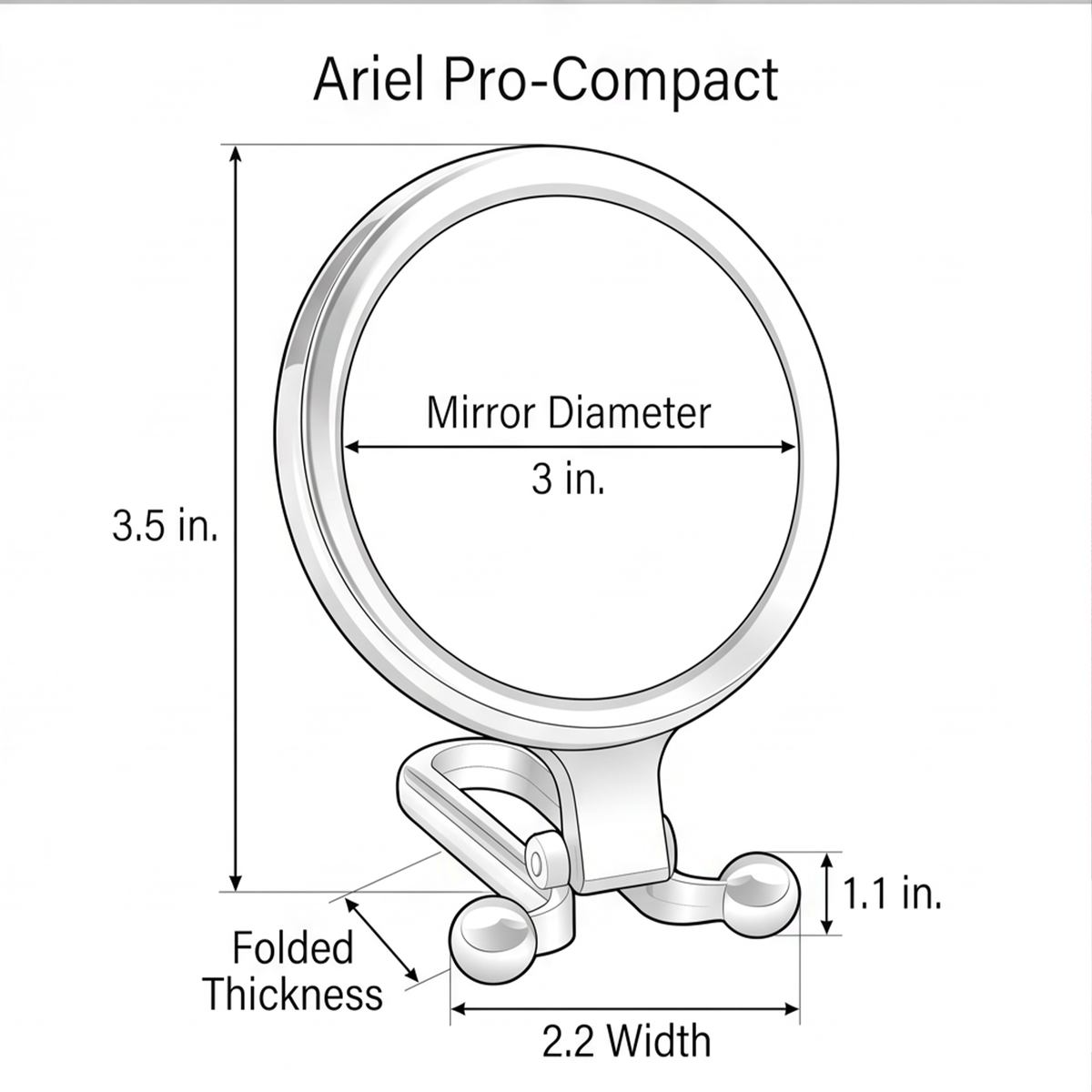 Portable Round Makeup Mirror with Dual-Sided Magnification and Adjustable Stand