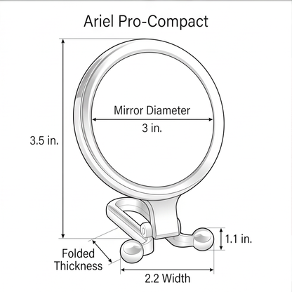 Portable Round Makeup Mirror with Dual-Sided Magnification and Adjustable Stand